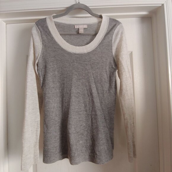 Banana Republic Alpaca/Nylon/Wool Blend L Sleeve Elbow Patch Pullover M - Picture 1 of 11